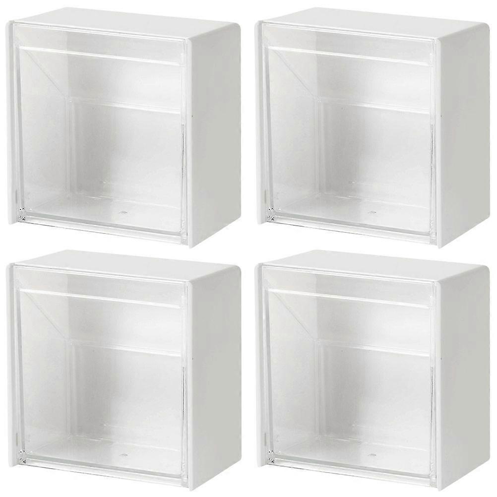 4Pcs Wall Organizers Multi-functional Storage Boxes Cotton Swab Storage Boxes