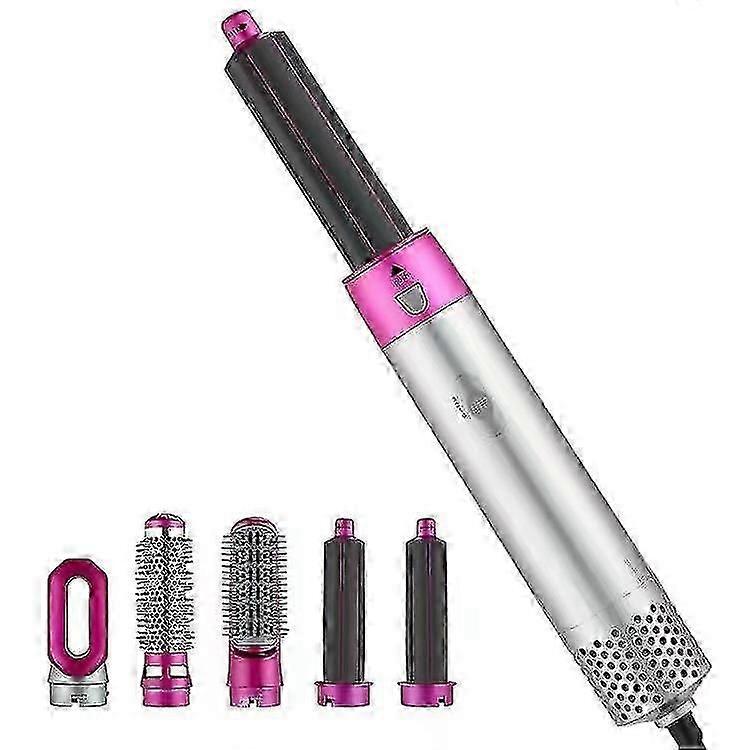Hot Air Brush 5 In 1 Hair Dryer Hot Air Brush Set, Hair Dryer Brush For Curling Iron With 5 Attachments For Drying, Straightening, Volume And Styling