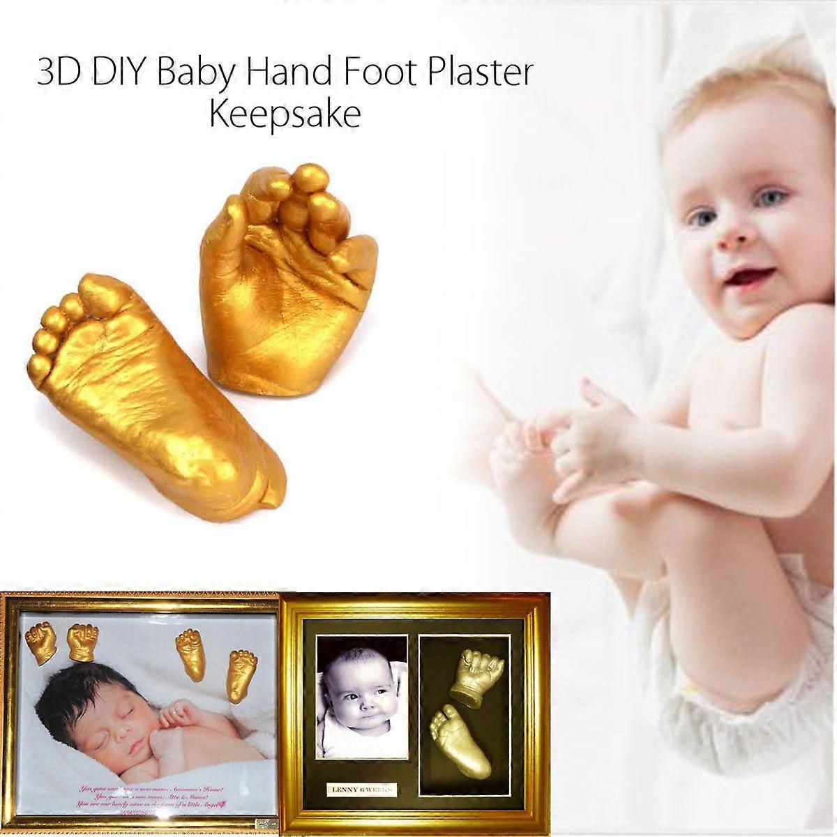 3D gipsz kéznyomatok lábnyomok baba kéz láb öntvénykészlet barkács ajándék emléktárgy
