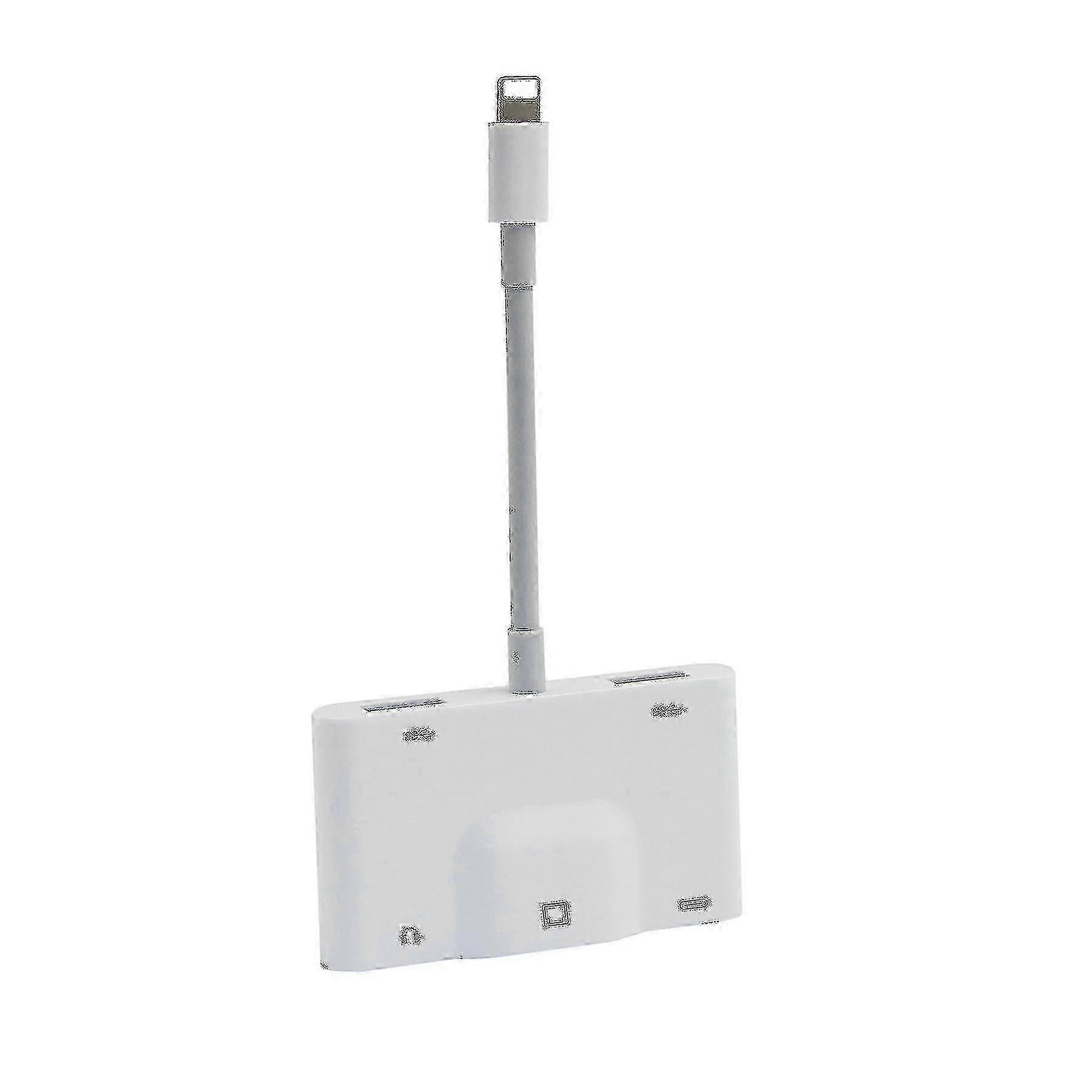 Lightning-auf-RJ45-Ethernet-Adapter 5-in-1 mit USB OTG, 3,5-mm-Audio- und LAN-Konverter für iPhone iPad