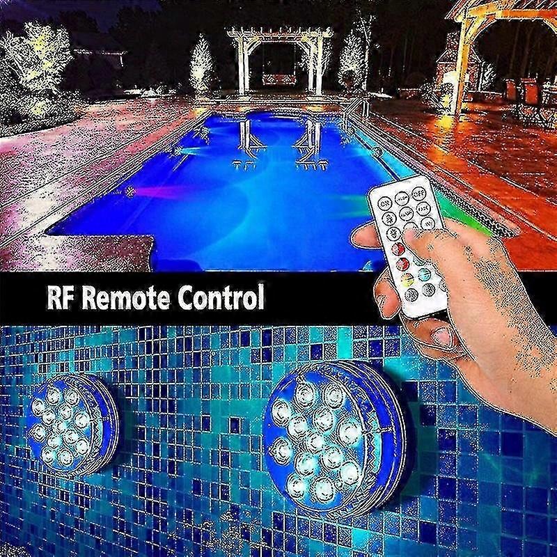 Pool Light Underwater Swimming Pool Lighting Wireless Submersible Led Light Ip68 Outdoor Spotlight For Aquarium Fish Tank Pond