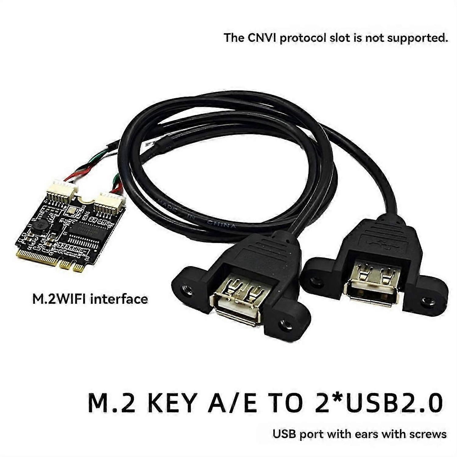 Expansion Adapter Card M2 WIFI KEY A/ETo Usb Adapter Card Laptop Motherboard Ngff to Dual Port USB2.0 Expansion Card B