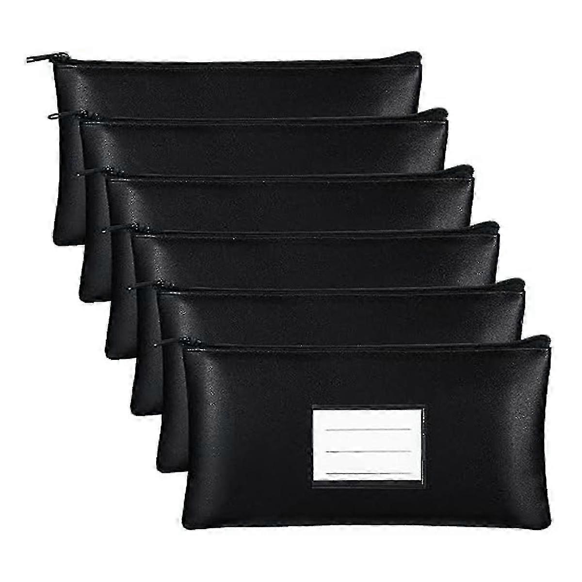 6pc Money Bags With Zipper Security Bank Deposit Bag Money Bag Receipt Holder For Cash Coins Cosmeti