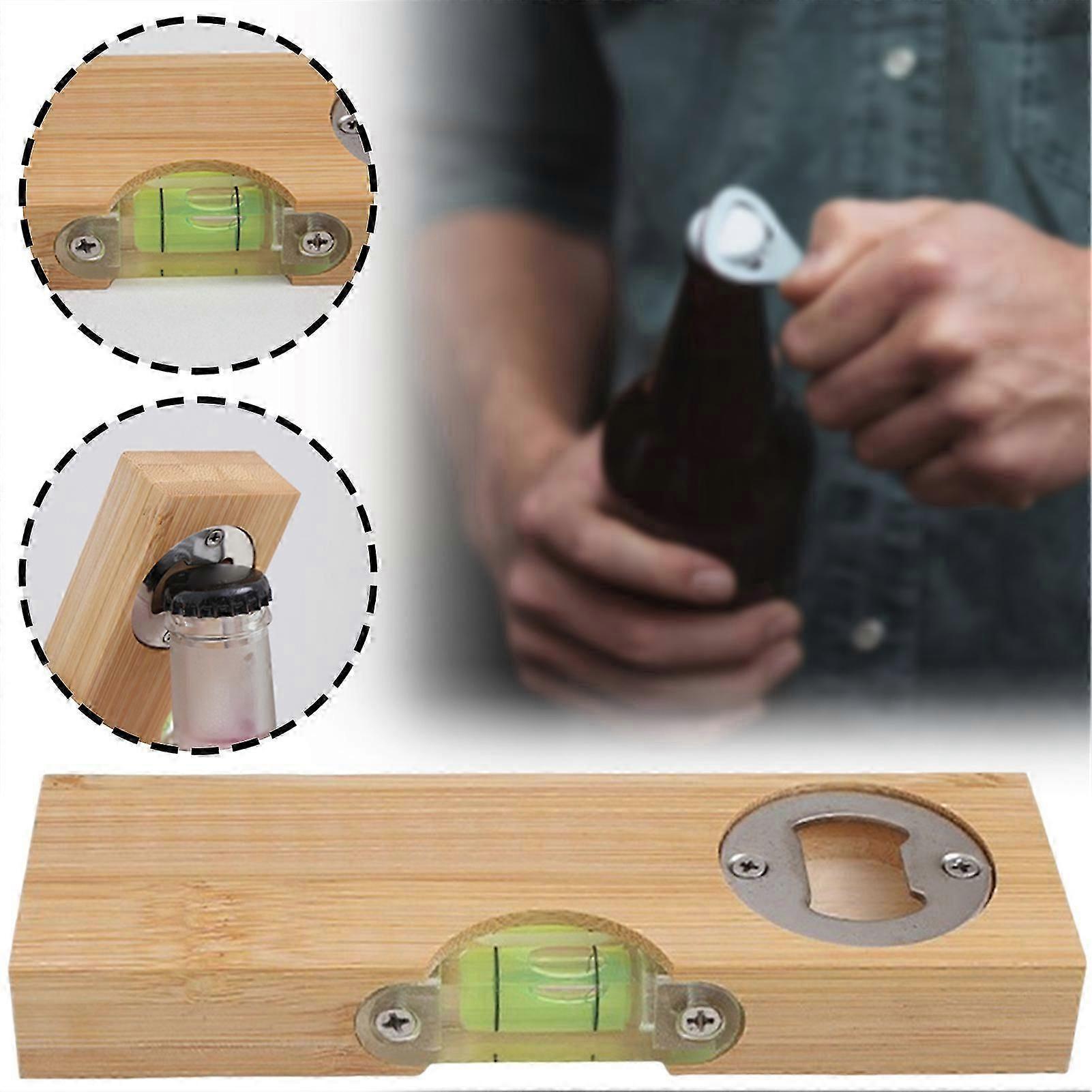 Wooden Bottle Opener Portable Novelty Beer Opener for Bar Restaurant Measuring