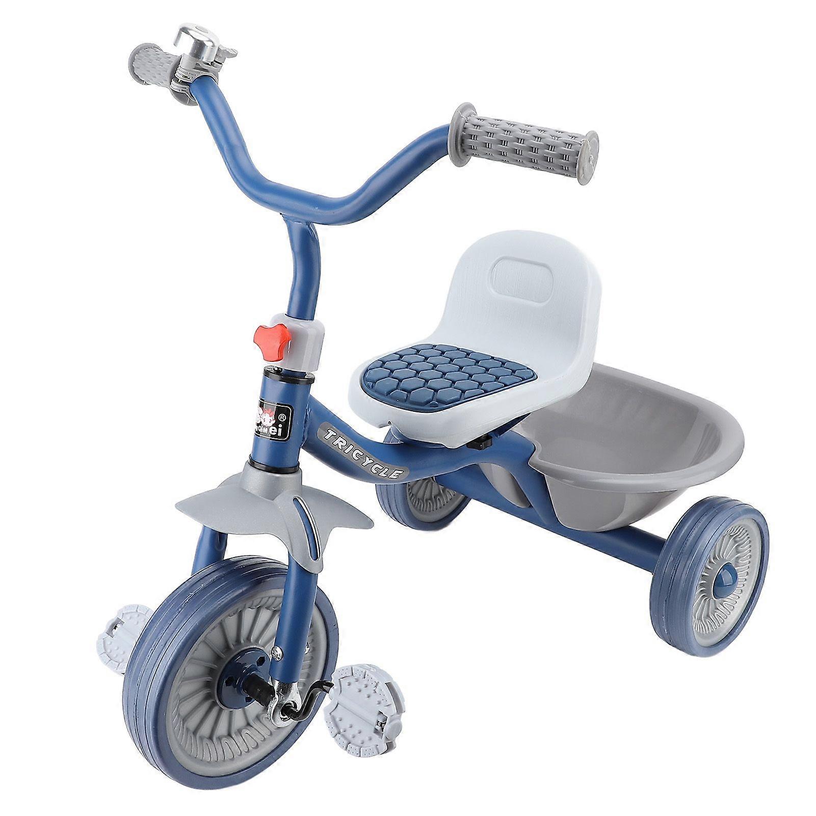 Toddler Tricycle Avoid Rollover Prevent Slip Silent Wheel Adjust Chair Children Trike Toy with 40kg Load Bearing Blue
