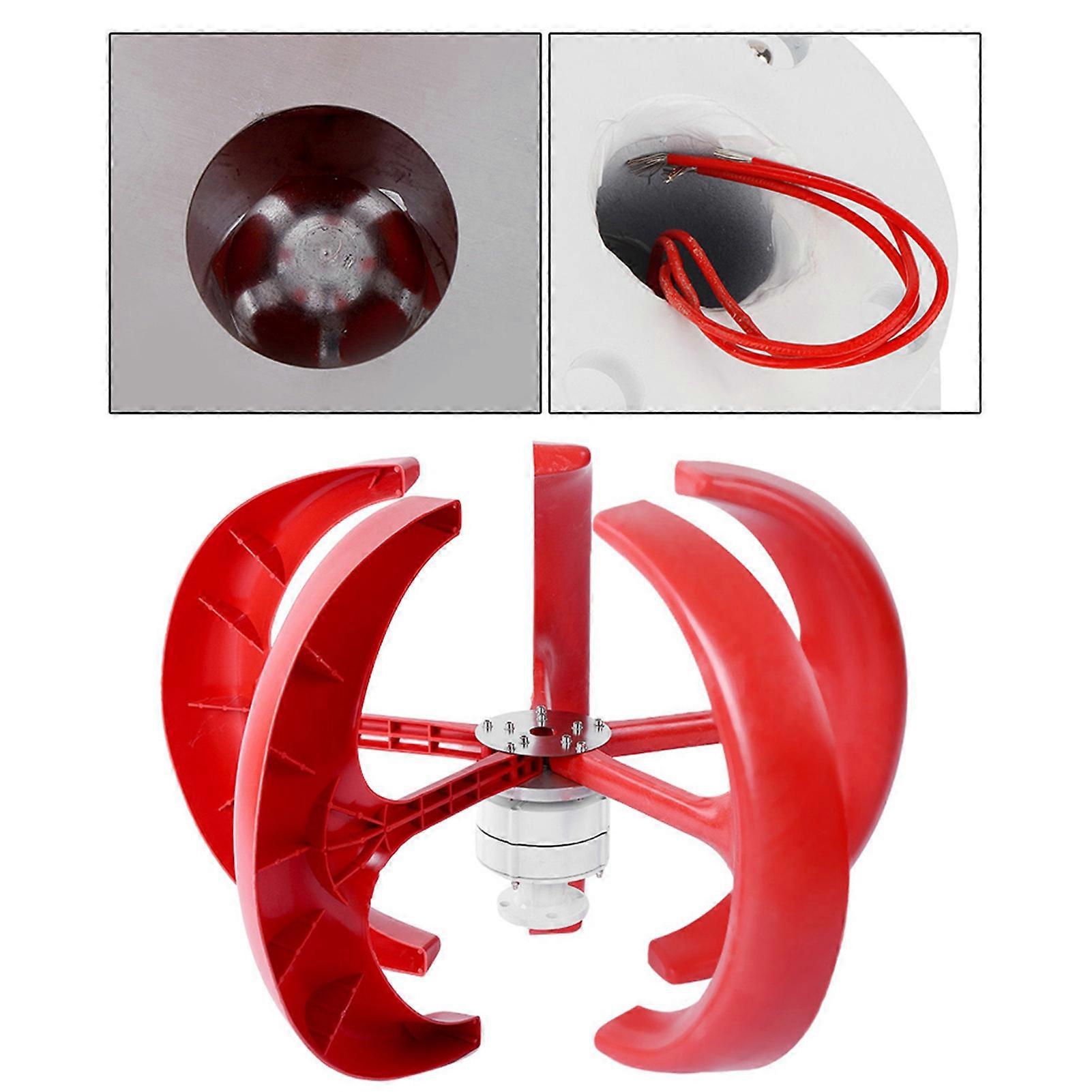 600W 12V Vertical Wind Turbine Generator Kit, Red, 90x60x10cm