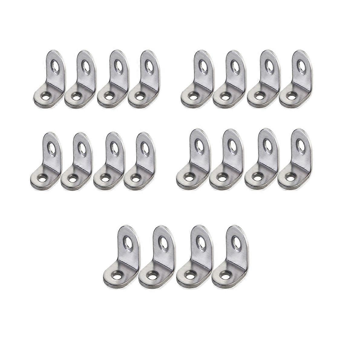 Silver 90 Degree Angle Bracket for Furniture 20Pcs with Screws Included