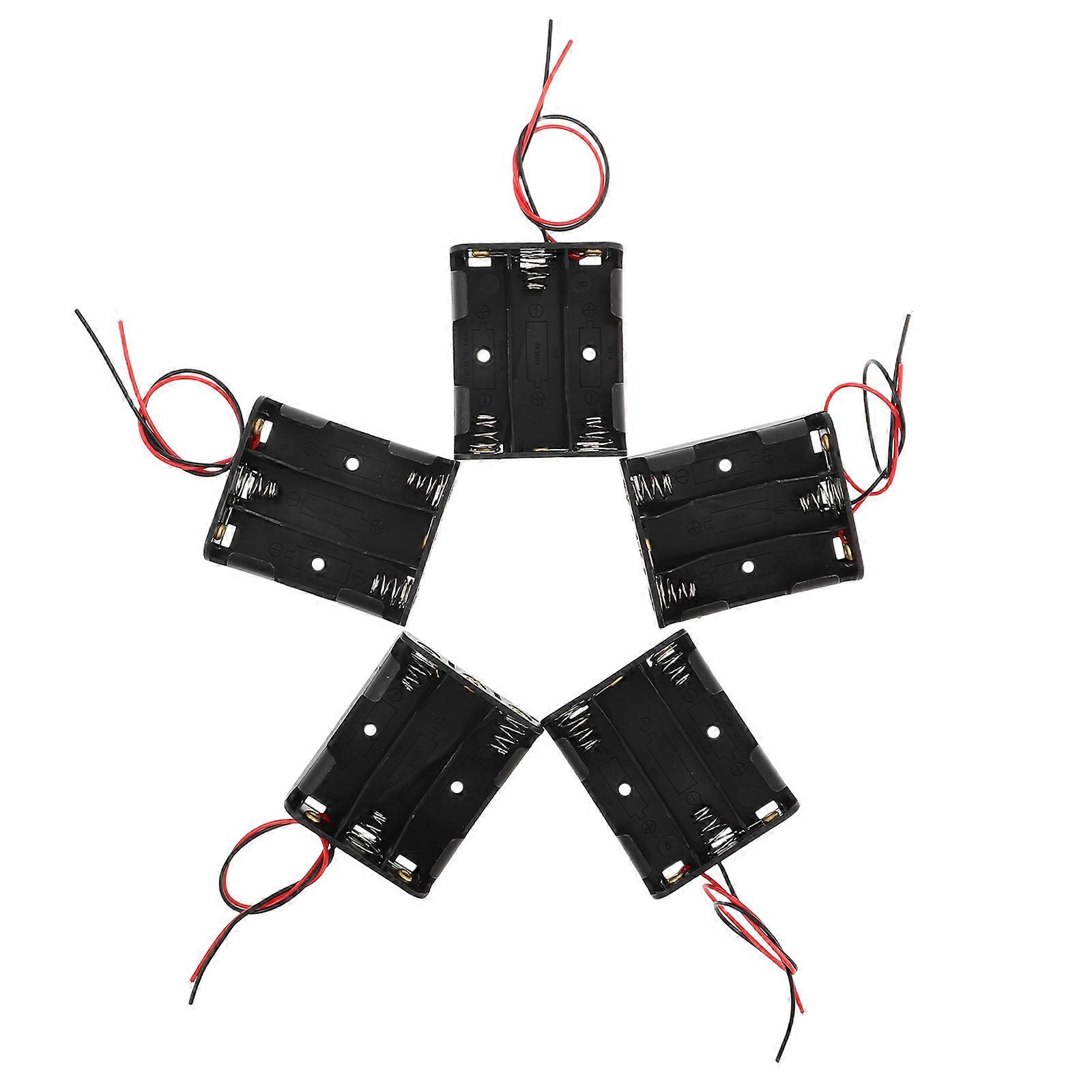 Aa Battery Holder Battery Compartment for Toy Car Black Plastic Box for Remote Control 5Pack