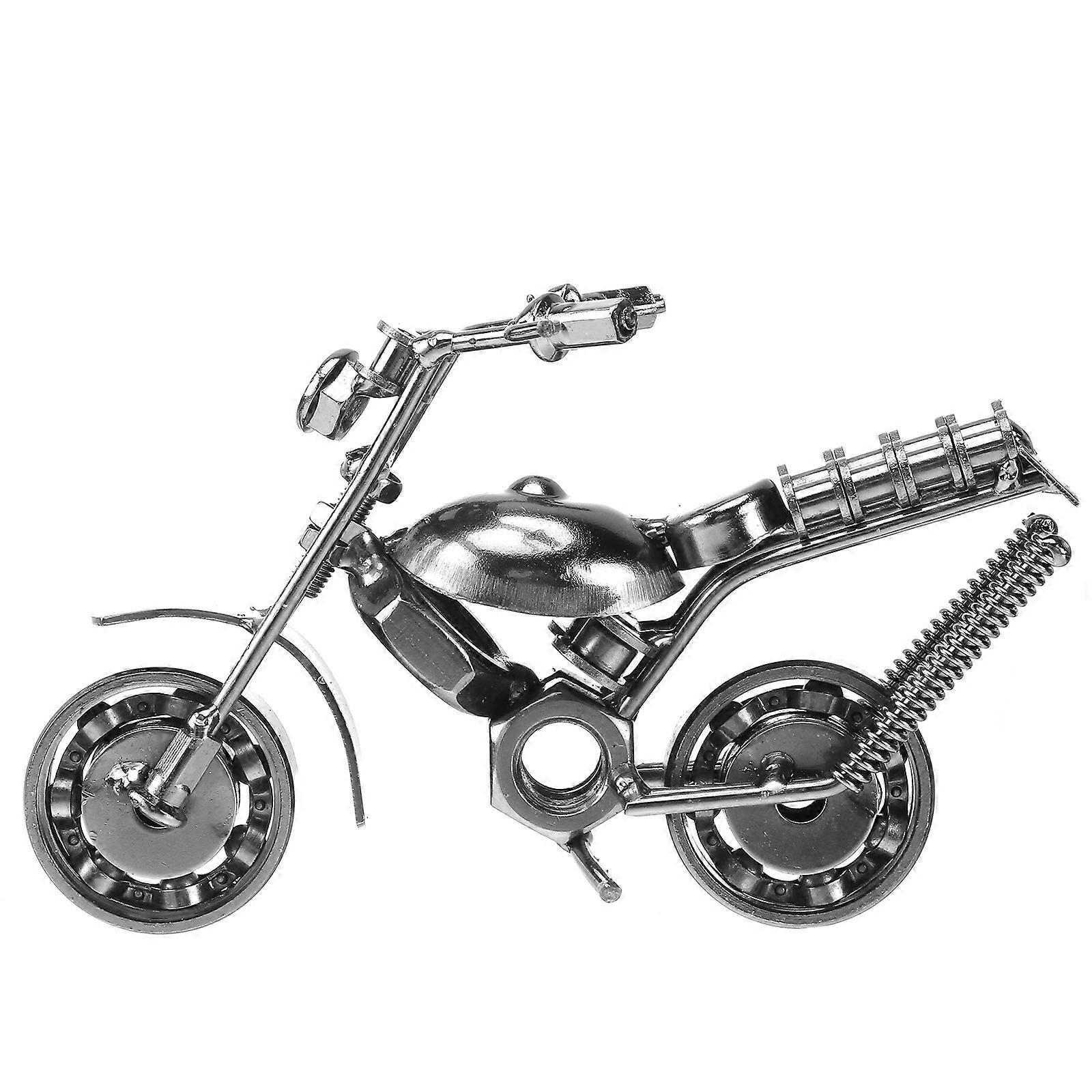 Retro Motorcycle Model Iron Motorbike Model for Decor Use Black