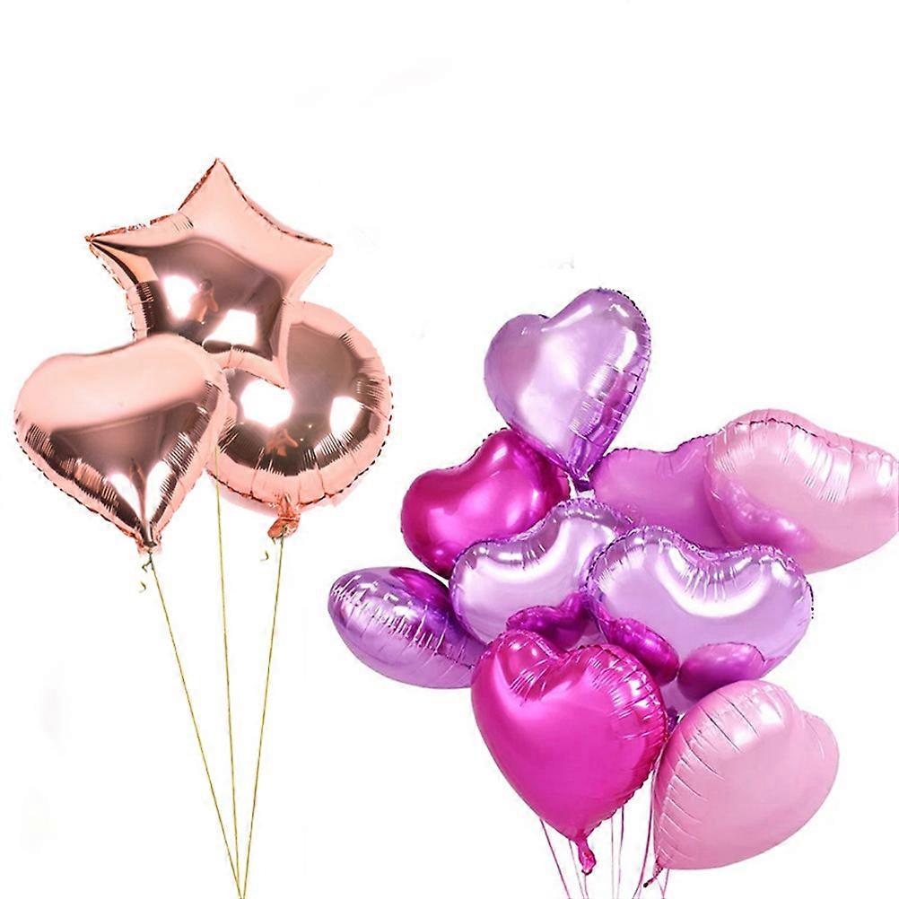 Heart Shaped Decorative Balloons for Valentine's Day Wedding Party Supplies Assorted Color Reusable 12Pcs