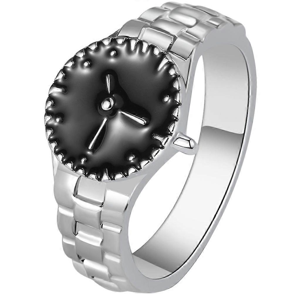 Watch Ring Creative Finger Ring for Decor Silver Alloy Fashionable Accessory