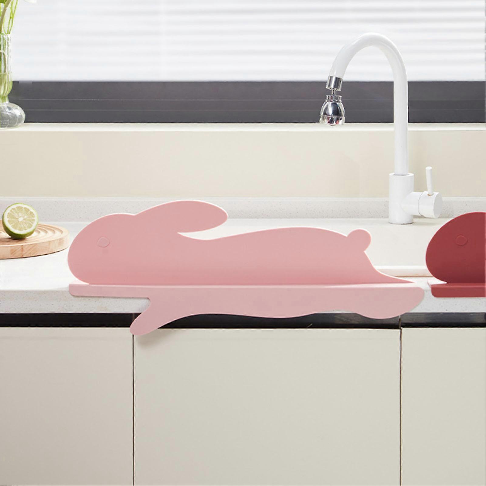 Large Silicone Sink Splash Guard with Suction Cups Pink, Versatile
