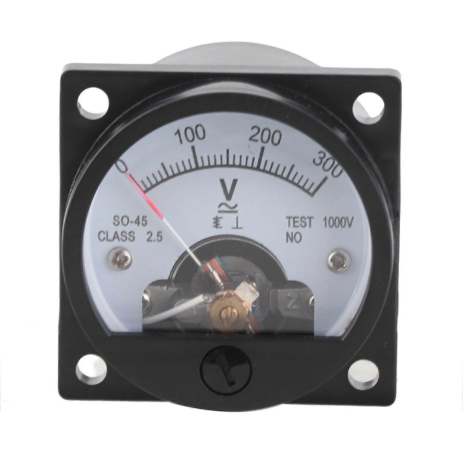 Round Voltmeter ABS Analog Dial Panel Gauge Accurate Tool for Measuring SO45 AC 0300 V