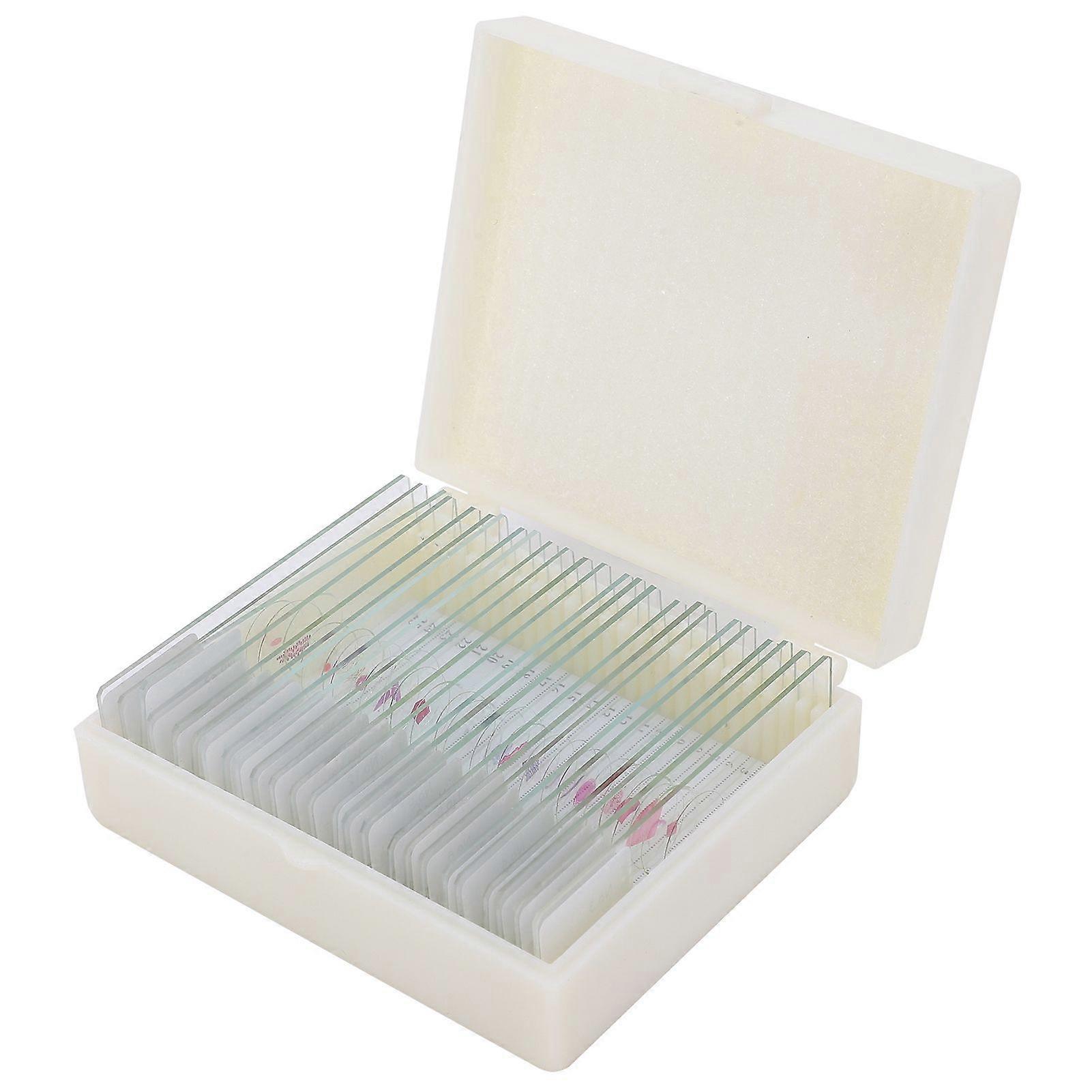 DW25 25Pcs Animal Slides Microscope Sample Slides Specimens for Science Education