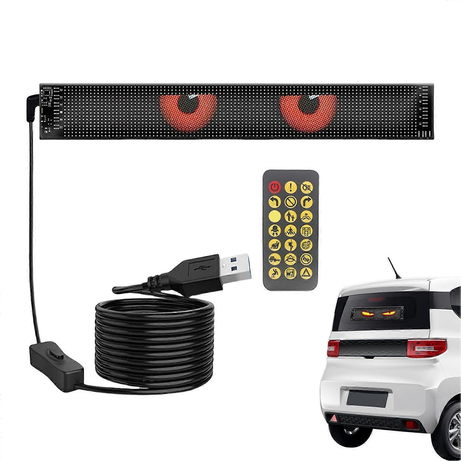 Smart LED Car Lights RGB Waterproof Devil Eyes Light Flexible Programmable Car Display 12x59 cm