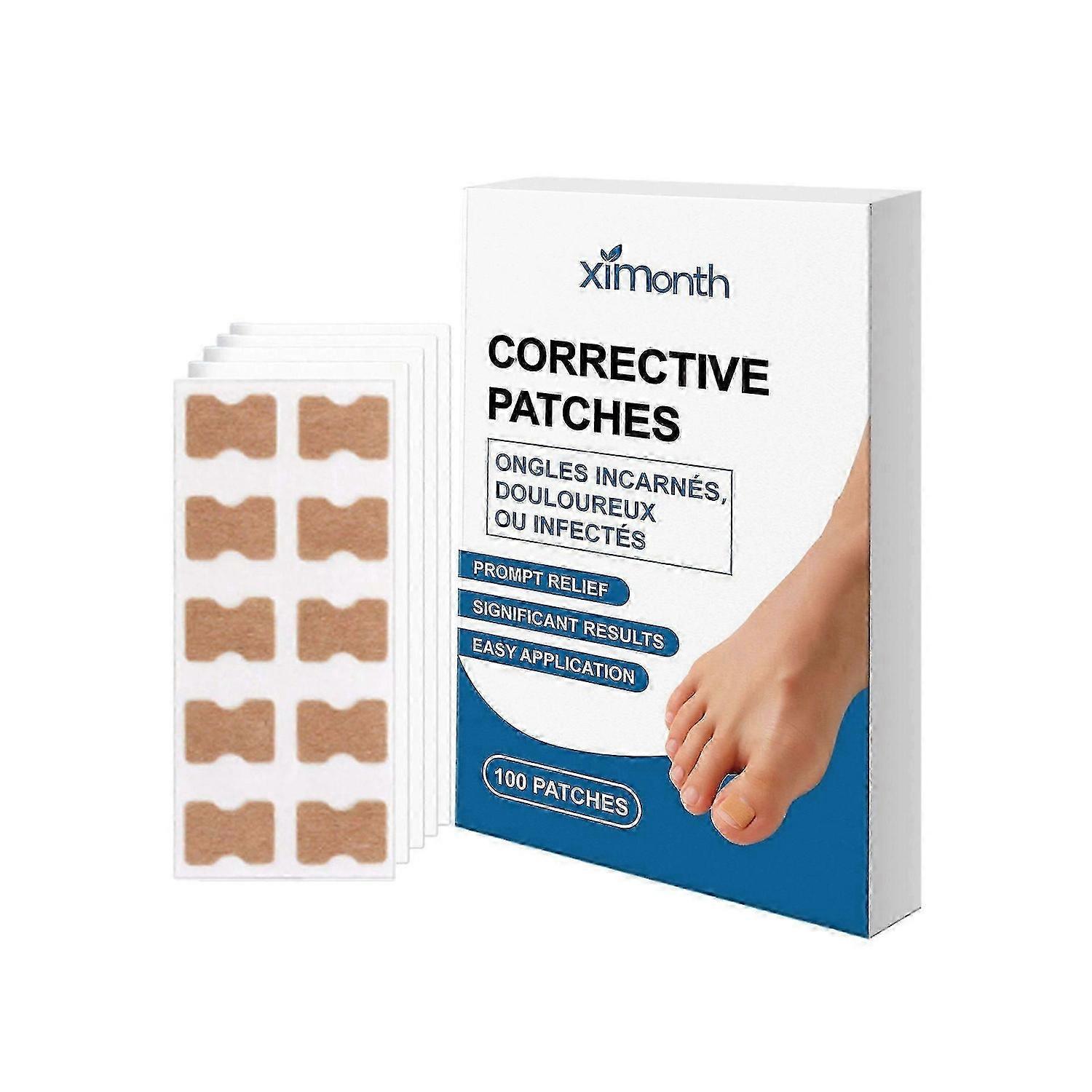 100Pcs Ingrown Toenail Corrector Patches Painless Ingrown Toenail Treatment Breathable & Secure Nail Correction Strips