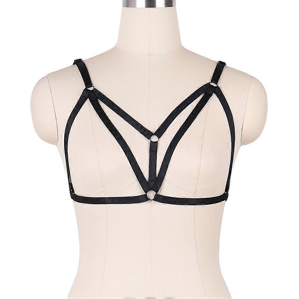 Black Hollow Out Strappy Bra for Women Use Free Size Adjustable 3
