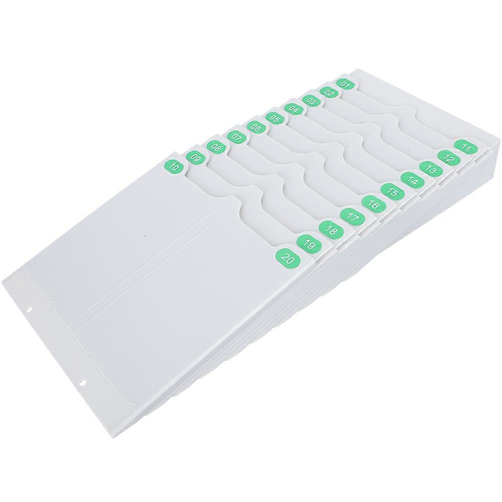 Attendance Cards Holder for Storage Use 20 Pockets Time Slot Rack