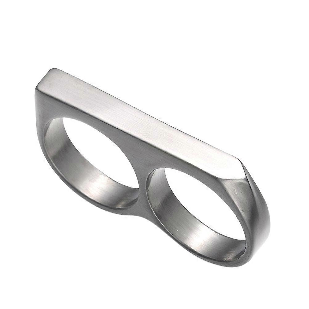 Titanium Steel Ring Double Ring for Decorating Use Silver Color