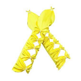 Gants longs de soirée d'opéra pour femmes, accessoires d'opéra, gants de longueur de danse, bal masqué, jaune