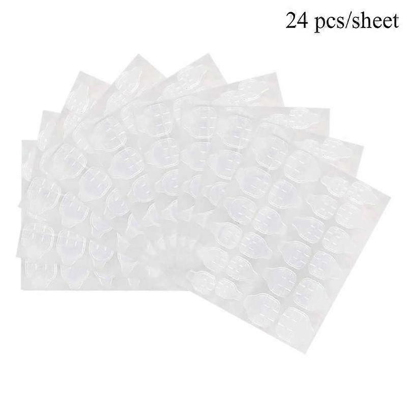 24 Pcs Transparent Nail Glue Stickers Reusable Damage Free Adhesive for Fake Nails Easy Application Daily Change