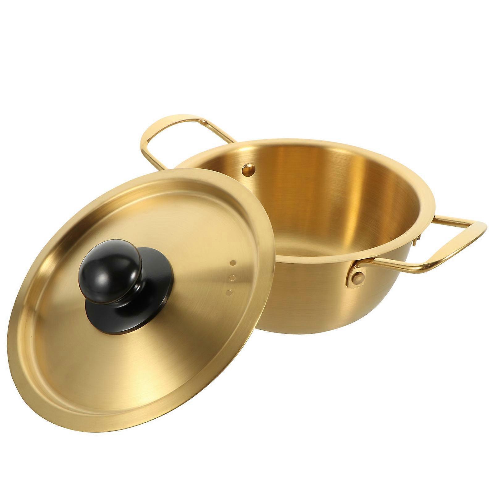 Stainless Steel Soup Pot For Home Cooking Round Double-Handle Noodles Pot 1 Set