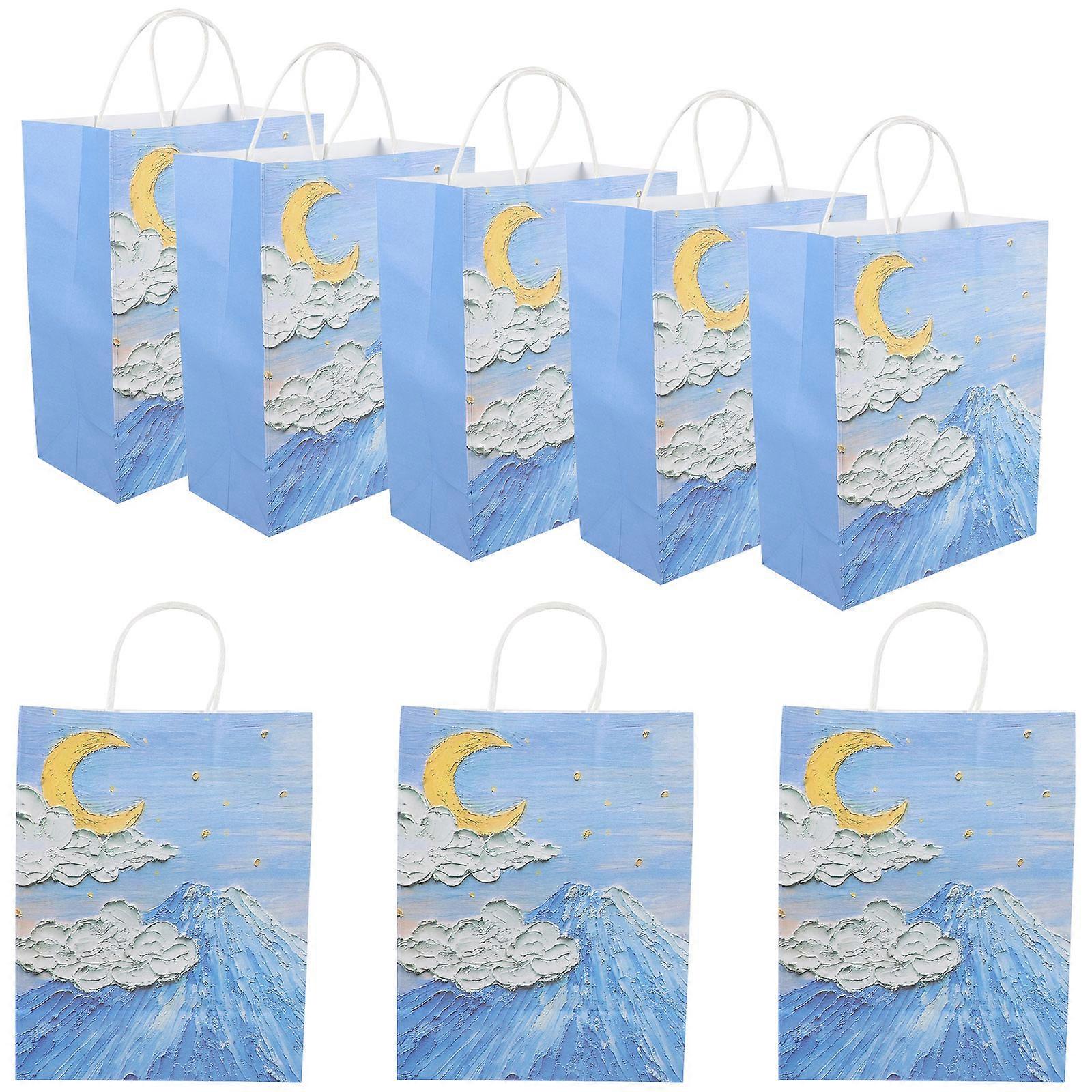 Foldable Oil-Proof Kraft Paper Bag for Grocery and Household Storage 30Pcs Sky-Blue Color Great for Daily Use and Organization