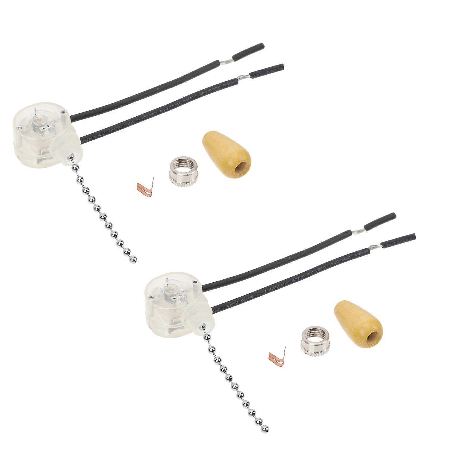 Silver Pullswitch for Lamps with 2Pcs Durable Lamp Controlling Parts