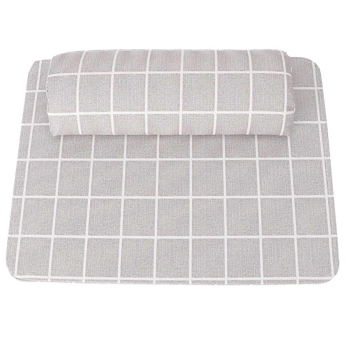 Manicure Mat Hand Pillow for Nail Making Cushion 2Sets Light Grey Soft