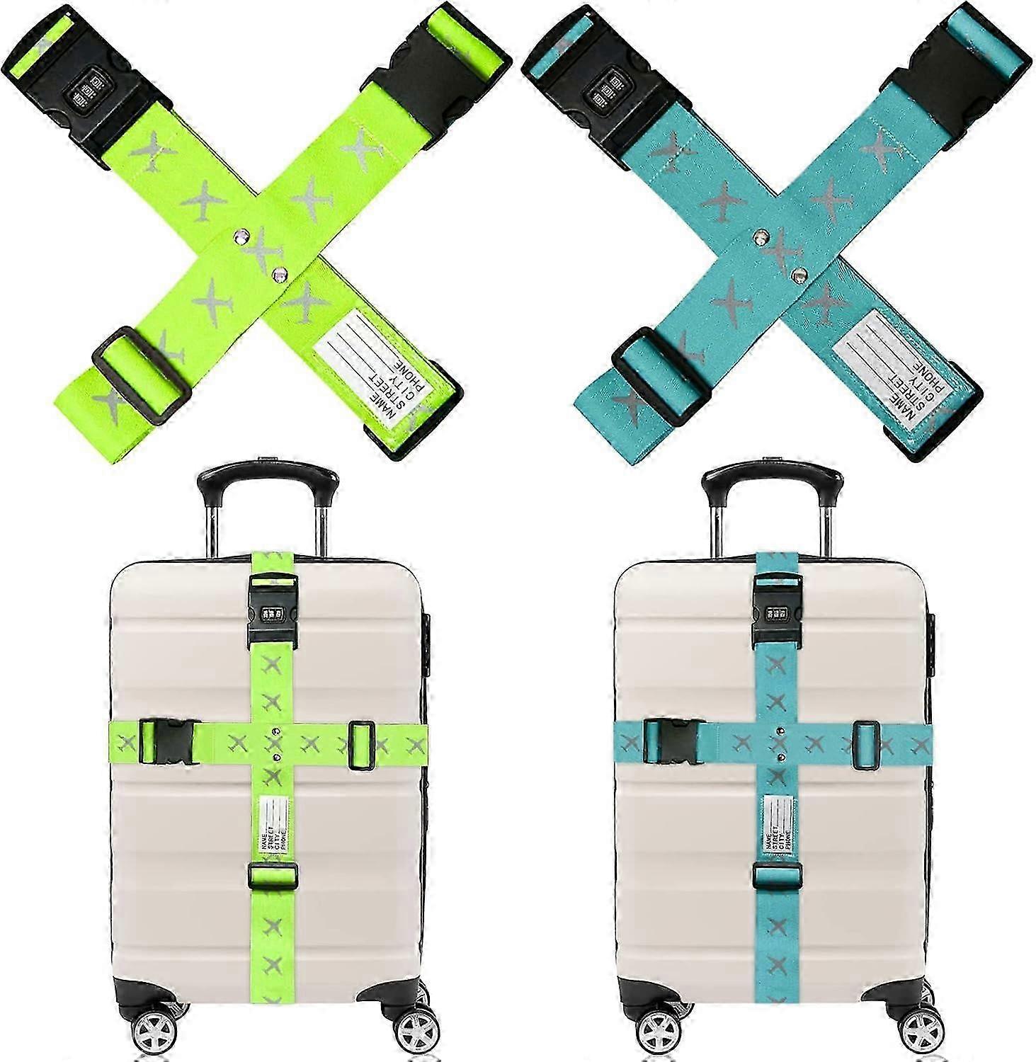 Travel Suitcase Straps with Combination Lock, 4-Pack 2025