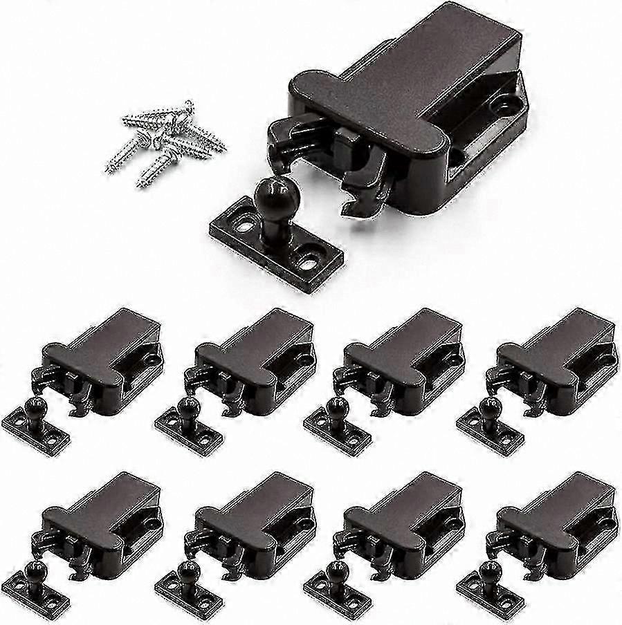 8-Pack Self-Locking Cabinet Latches for Drawers, Cupboards, and Bedroom Furniture with Push-to-Open Mechanism