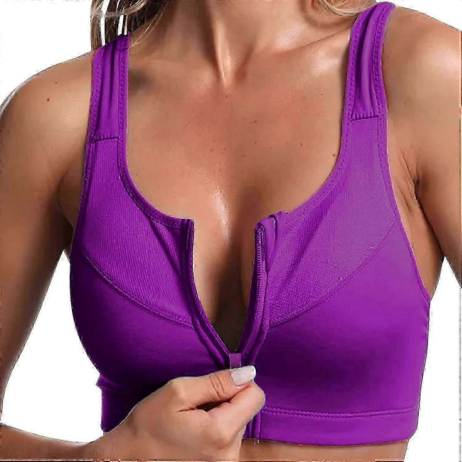 Zip Front Sports Bra - High Impact Sports Bras for Women Plus Size Workout Fitness Running Underwear S-5XL!ZZ7 2025