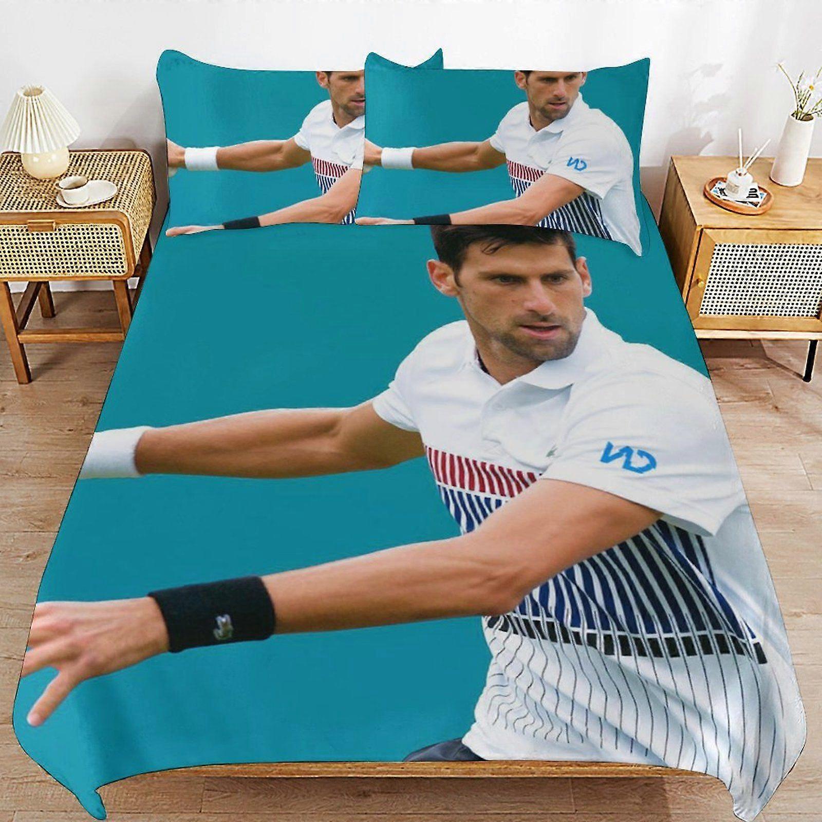 A282 Novak Djokovic Breathable Soft Surface Comfortable Texture Hotel Style Duvet Cover Sets with Zipper Closure N282
