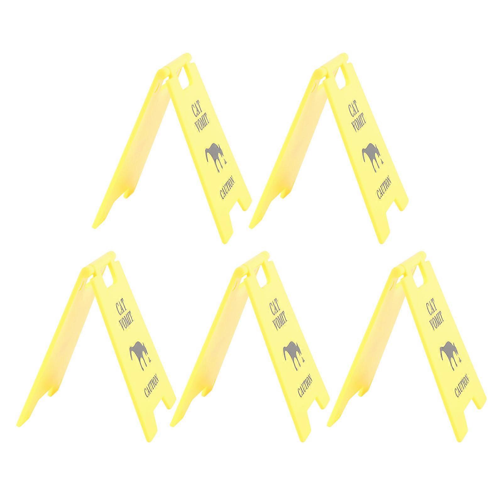 5PCS Cat Vomit Warning Signs Waterproof ABS Plastic 2.64x3.94in