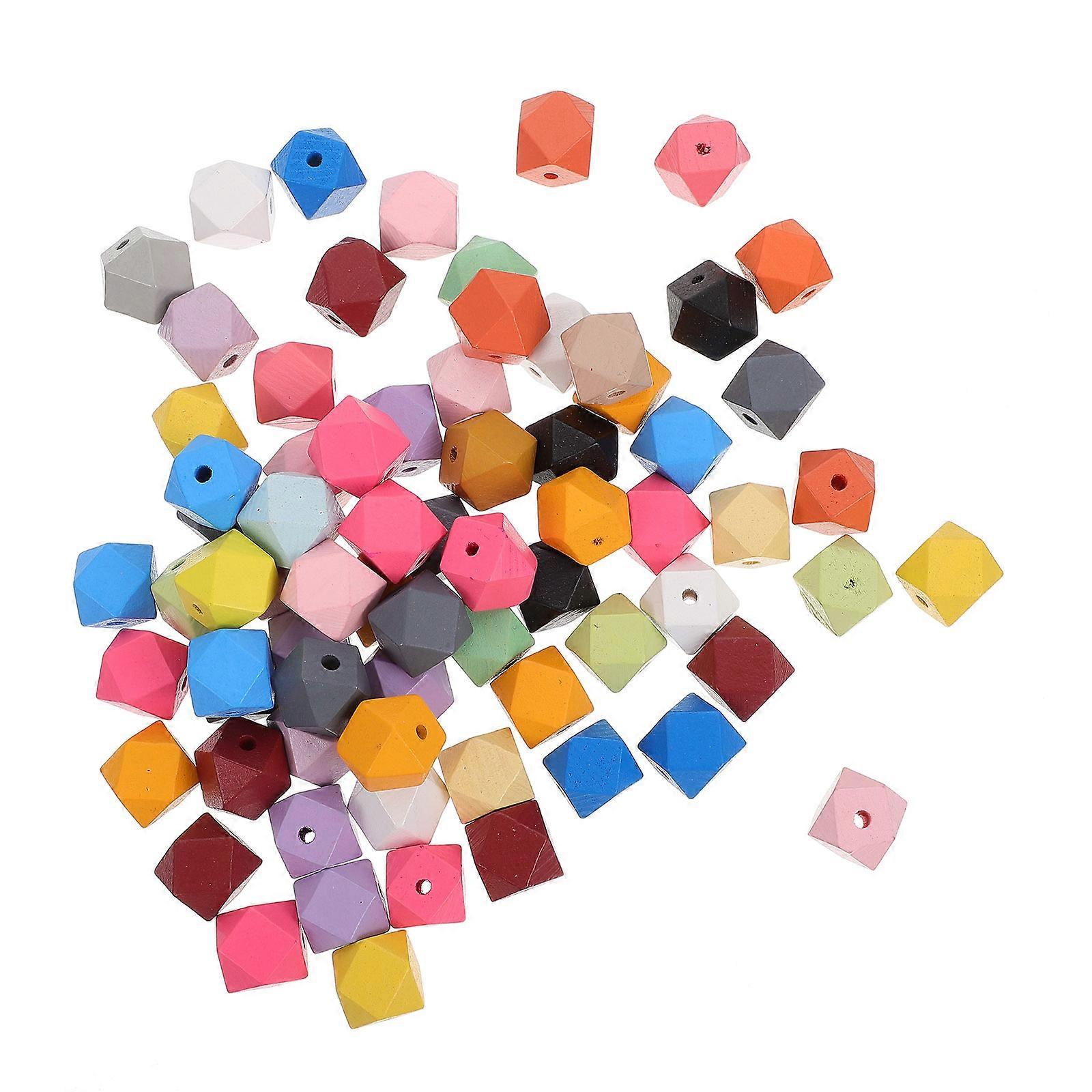 Craft Making Beads Octagonal Beads for Decoration Use 140Pcs Wood