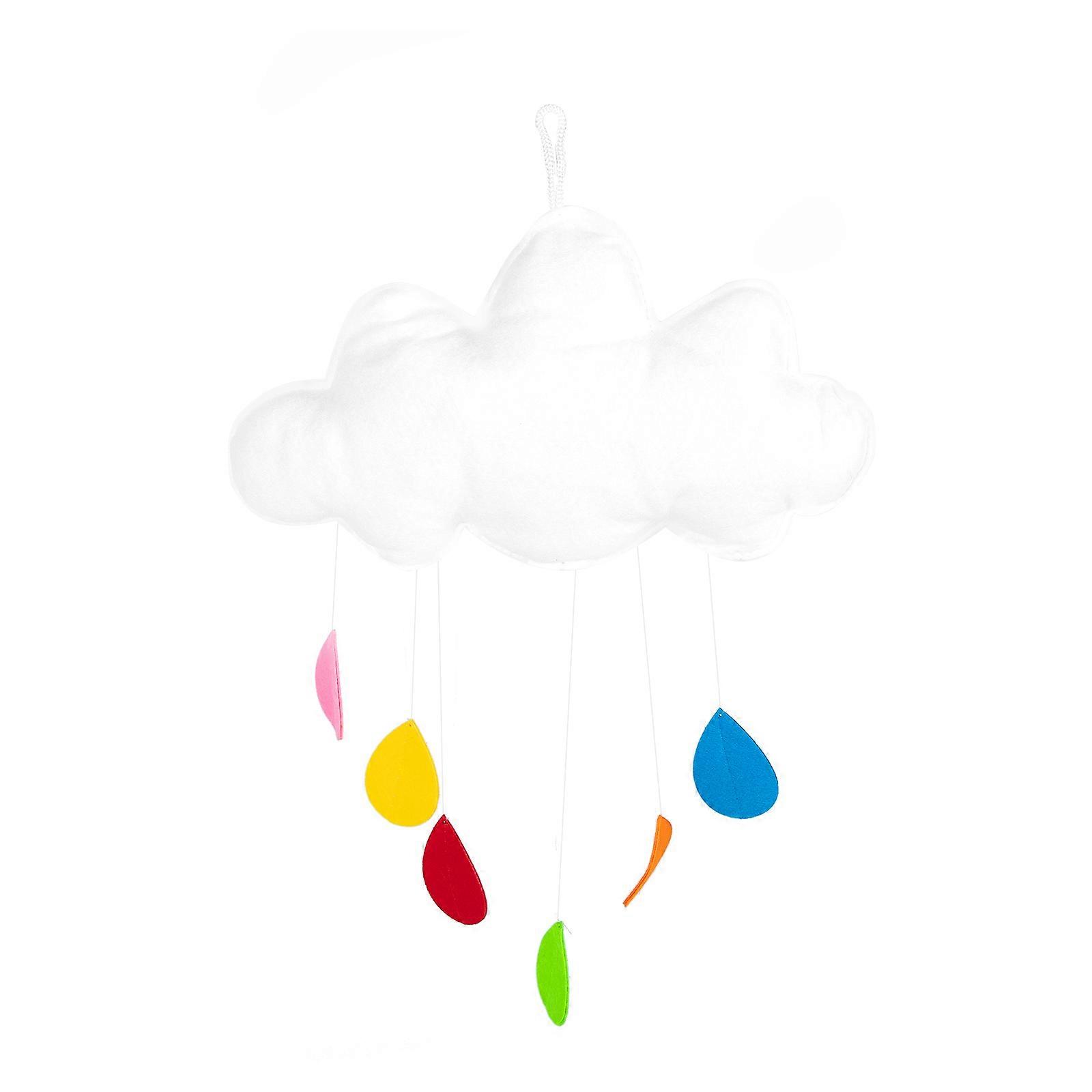 Kids Room Decor Cloth Cloud Raindrop Pendant Hanging 4Pcs Set