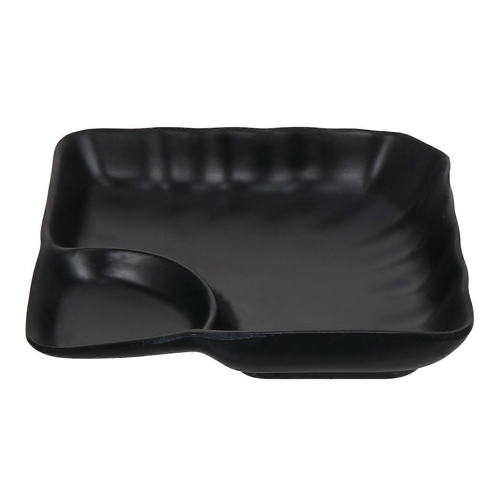 Japanese Plates Dinner Plate with Dipping Part Practical for Catering Services Black 17.5X17.5X3.5CM Food Storage 1Pack