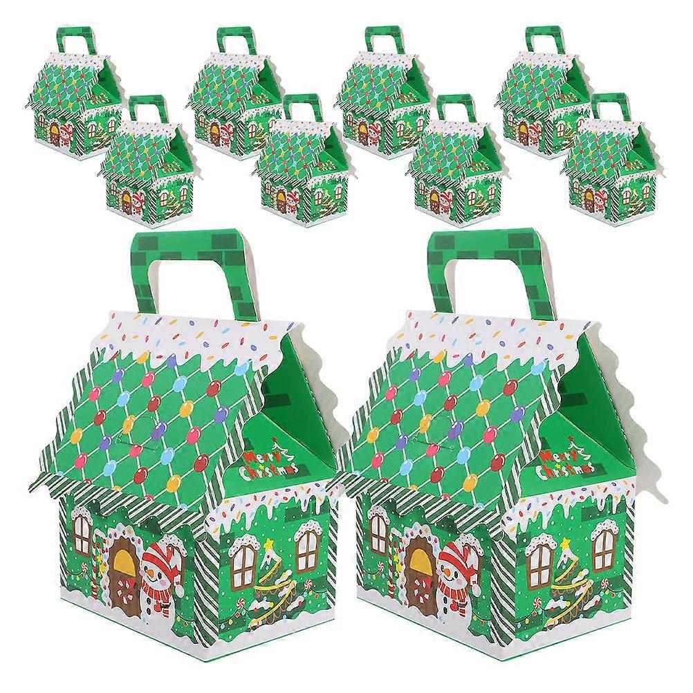 Holiday Party Favor Boxes 30Pcs Paper Candy Containers With Handles For Christmas Goodies Featuring House Shape And Convenient Carry Design
