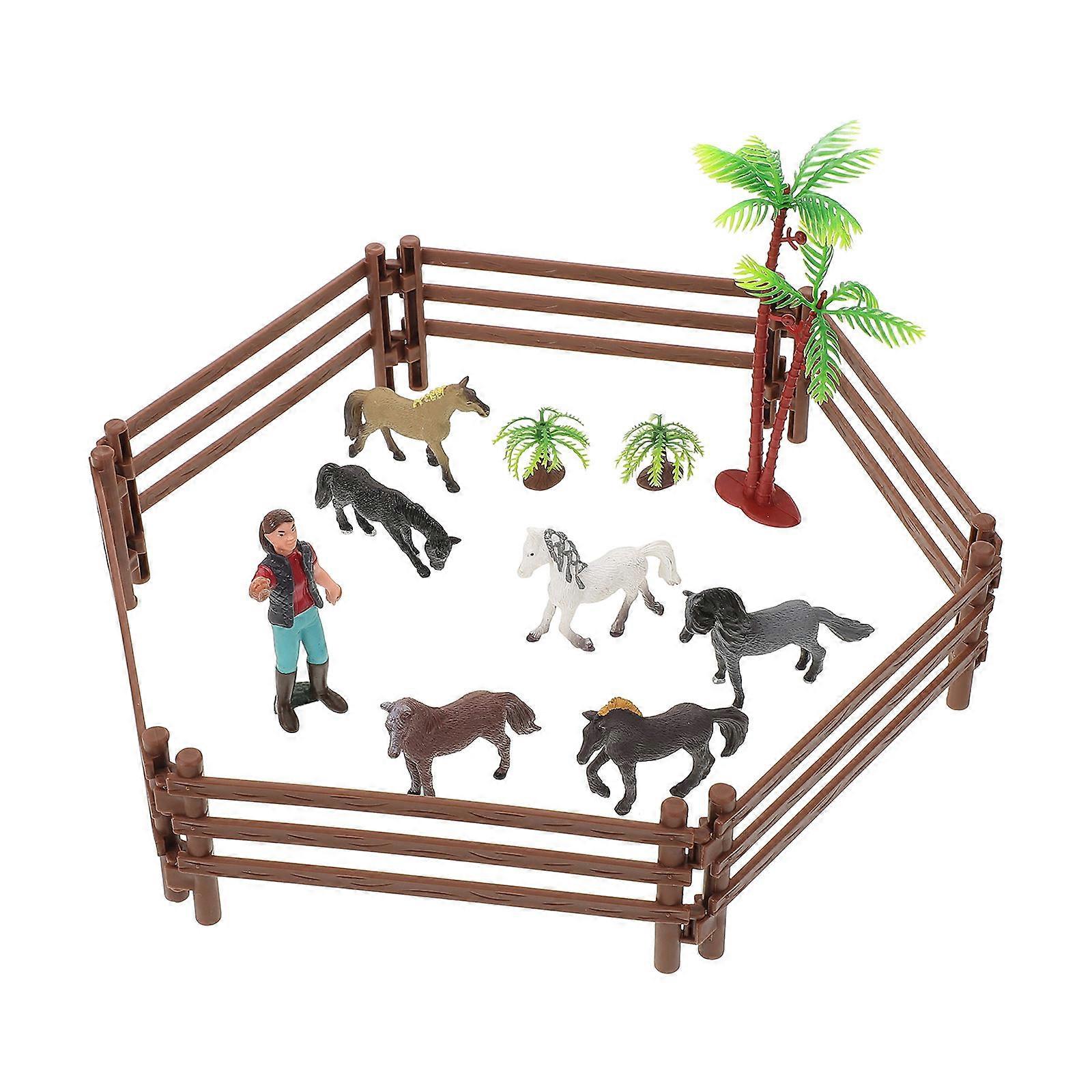 Horse Fence Toy 5 Sets For Parents Plastic Material Creative Modeling Multi-functional Miniature Style