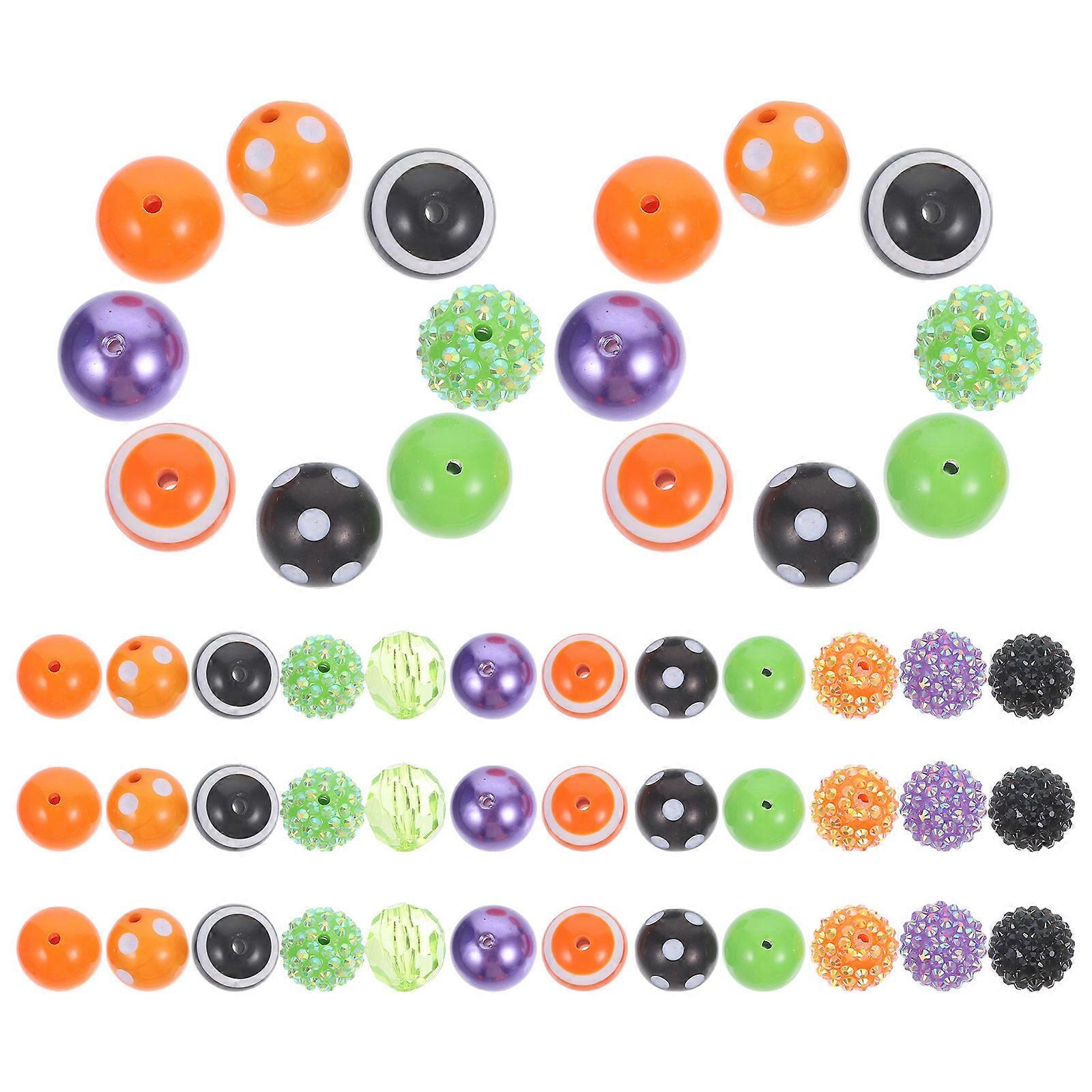 DIY Craft Acrylic Beads For Jewelry Making Delicate Appearance Round With Hole 100 Pcs