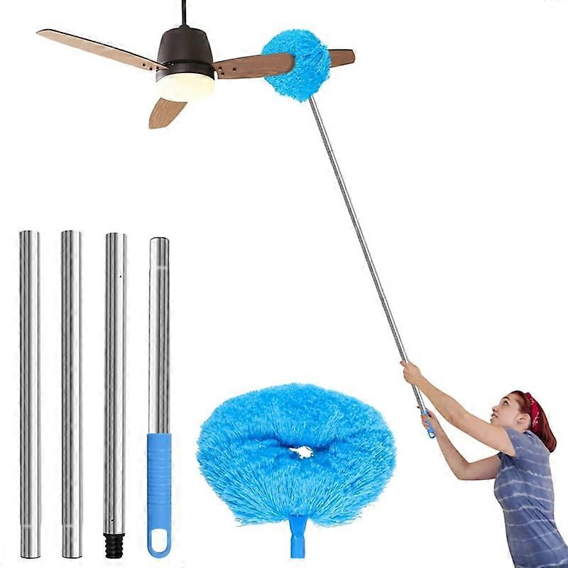 Ceiling Fan Cleaner Duster Telescopic Handle with Removable Cleaning Reusable Microfiber Ceiling Fan Blade B
