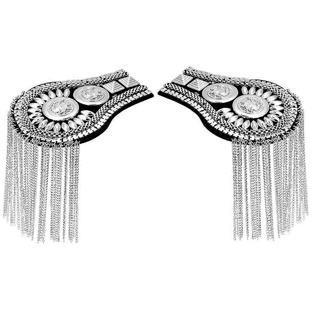 Worker Shoulder Board Suit Shoulder Board for Decoration 6Pcs Silver
