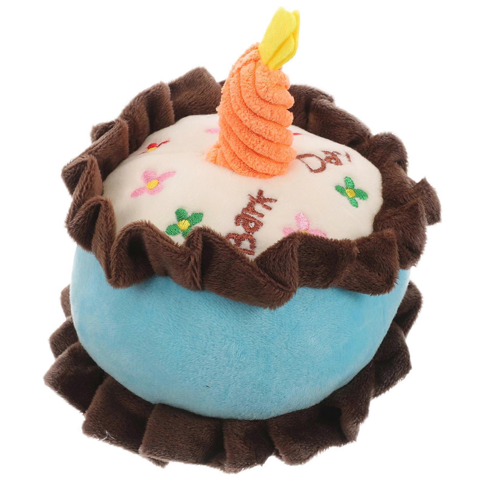 Cake Shaped Dog Toy Plush for Interactive Soft Puppy Play