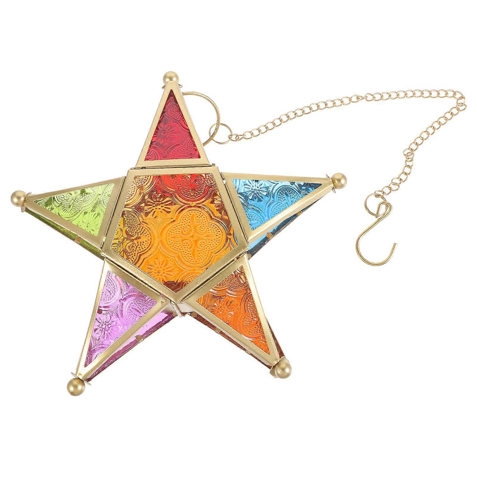 3Pcs Golden Moroccan Pentagram Candle Holder for Lighting Use