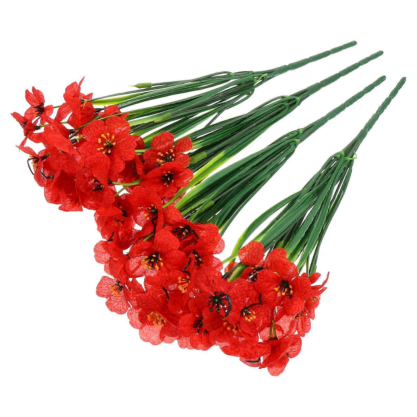 Decorative Props Violet Flower Arrangement Decors for Decoration 6Sets