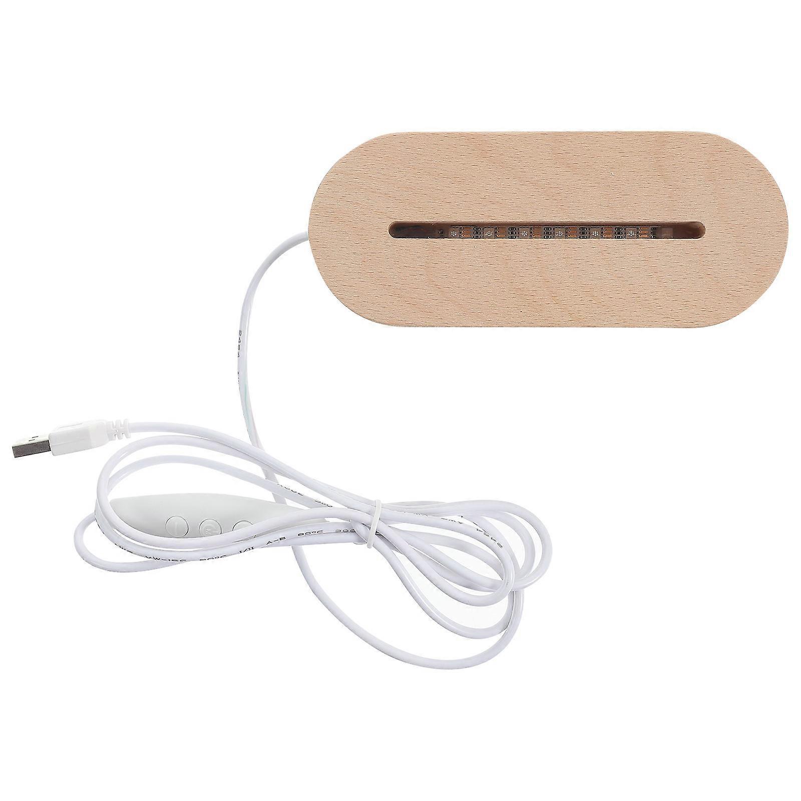 Wooden LED Display Base Light Display Stand for Crystal Light 2Pcs