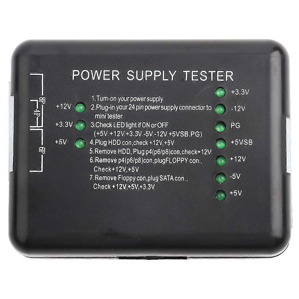 Power Supply Tester Checker 20/24 Pin HDD SATA FLOPPY for Computer