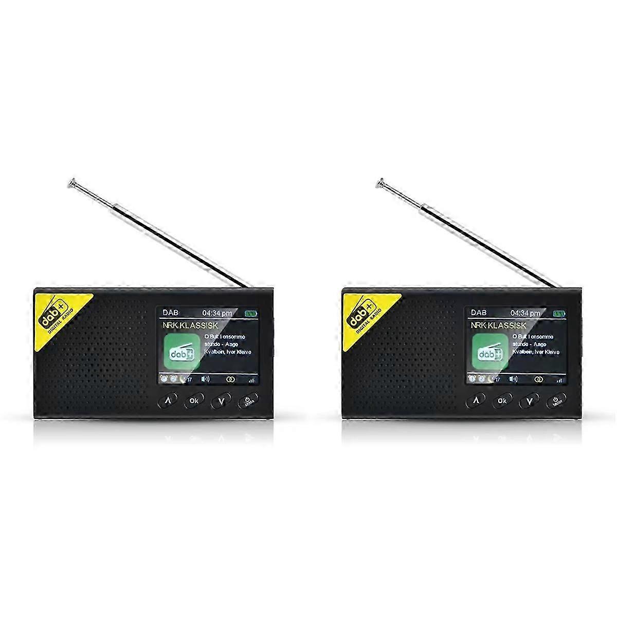 Portable Digital Radio Bluetooth-Compatible 5.0 Portable for Home Office 2.4 Inch LCD Display Stere