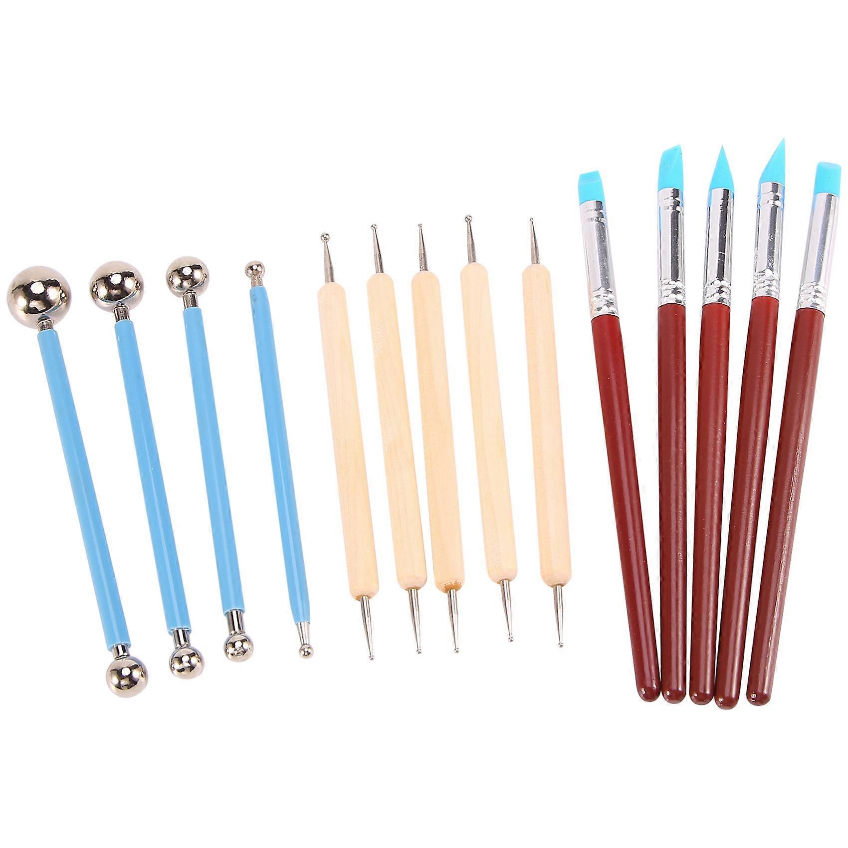 14PCS Polymer Pottery Clay Sculpting Modelling Sit Nail Dotting Tools