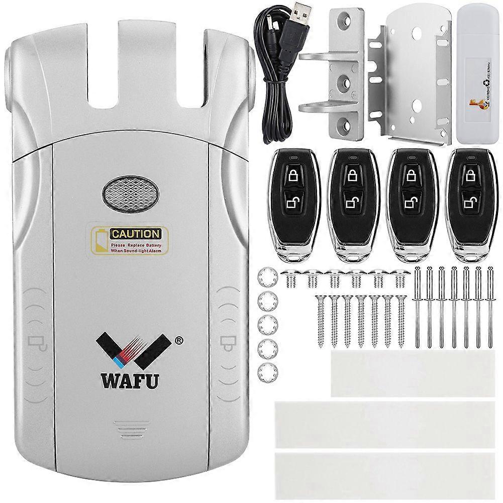 WAFU Wireless Invisible Keyless Electronic Lock Remote Control Touch Locked&Unlock (Type D)